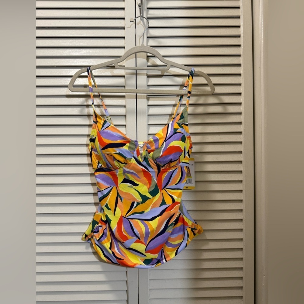 Anne Cole Women's Tankini Swim Top Underwire Adjustable Strap - Picture 2 of 7
